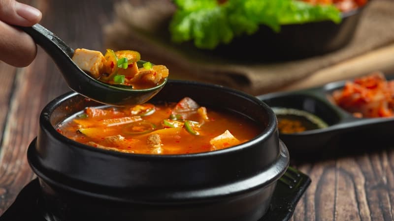 된장찌개 재료 준비 사진