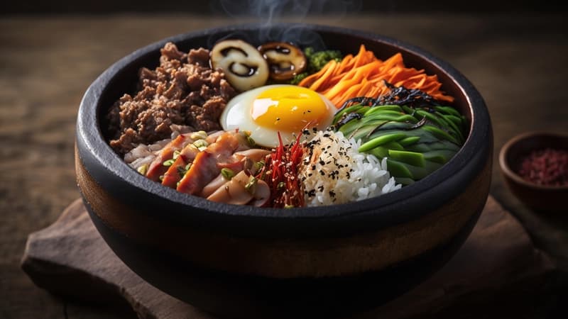 비빔밥 재료 준비 사진