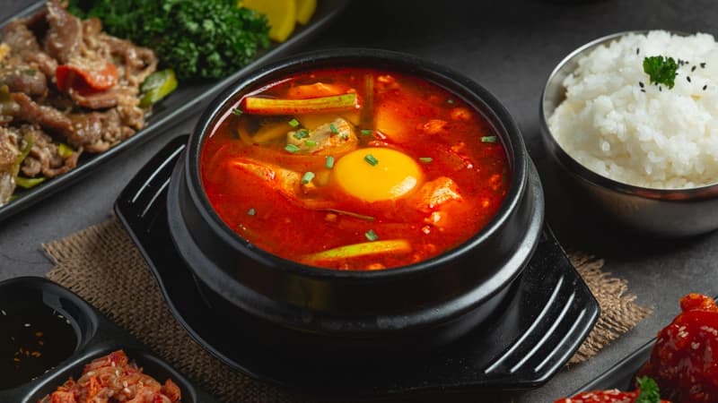 순두부찌개 재료 준비 사진