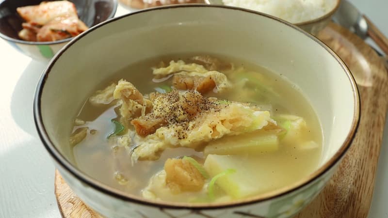 북어국 재료 준비 사진