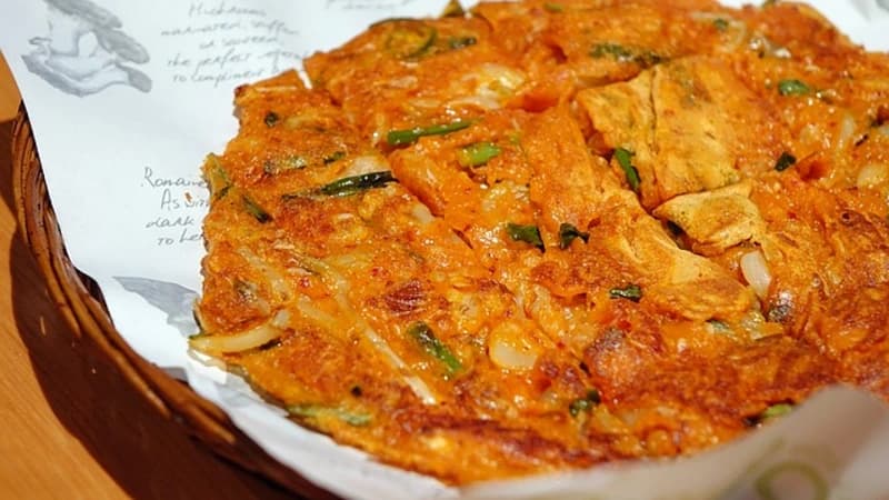 김치전 재료 준비 사진